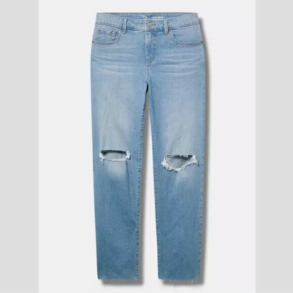 Torrid - Perfect Wide Leg Mid-Rise Jean in Ahoy There Blue Light Wash - Picture 14 of 14